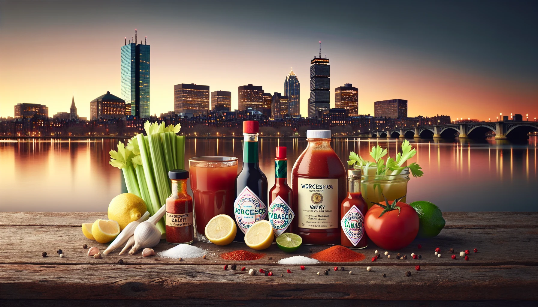 Bloody Mary Ingredients in Boston, Puddin’! Dive In!